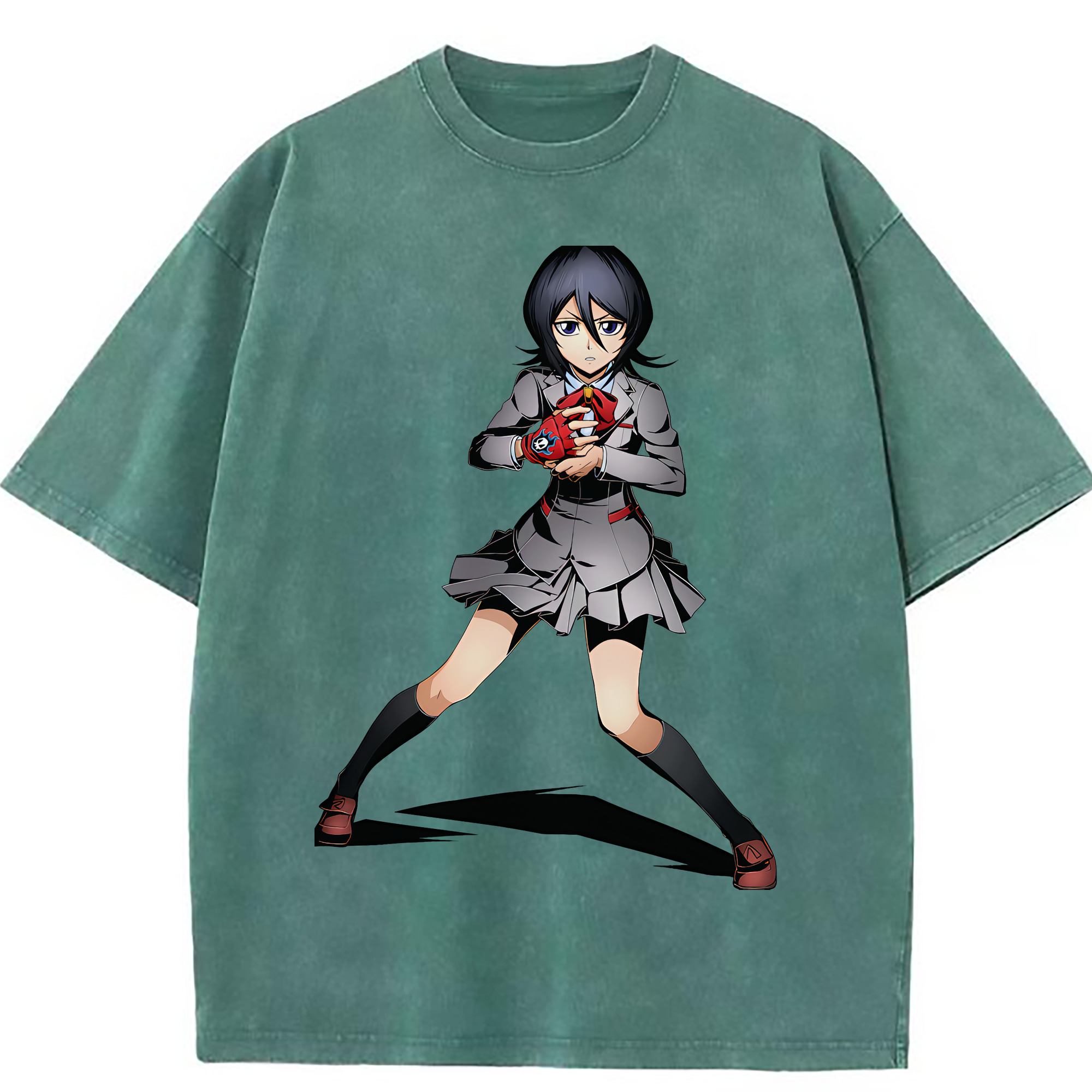 （画像用） ブリーチ 朽木ルキア BLEACH Kuchiki Rukia 綿100% ヴィンテージ風 半袖Tシャツ（フロントプリント）